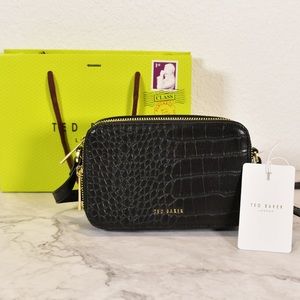 Ted Baker STINA Croc Effect Double Zip Camera Bag